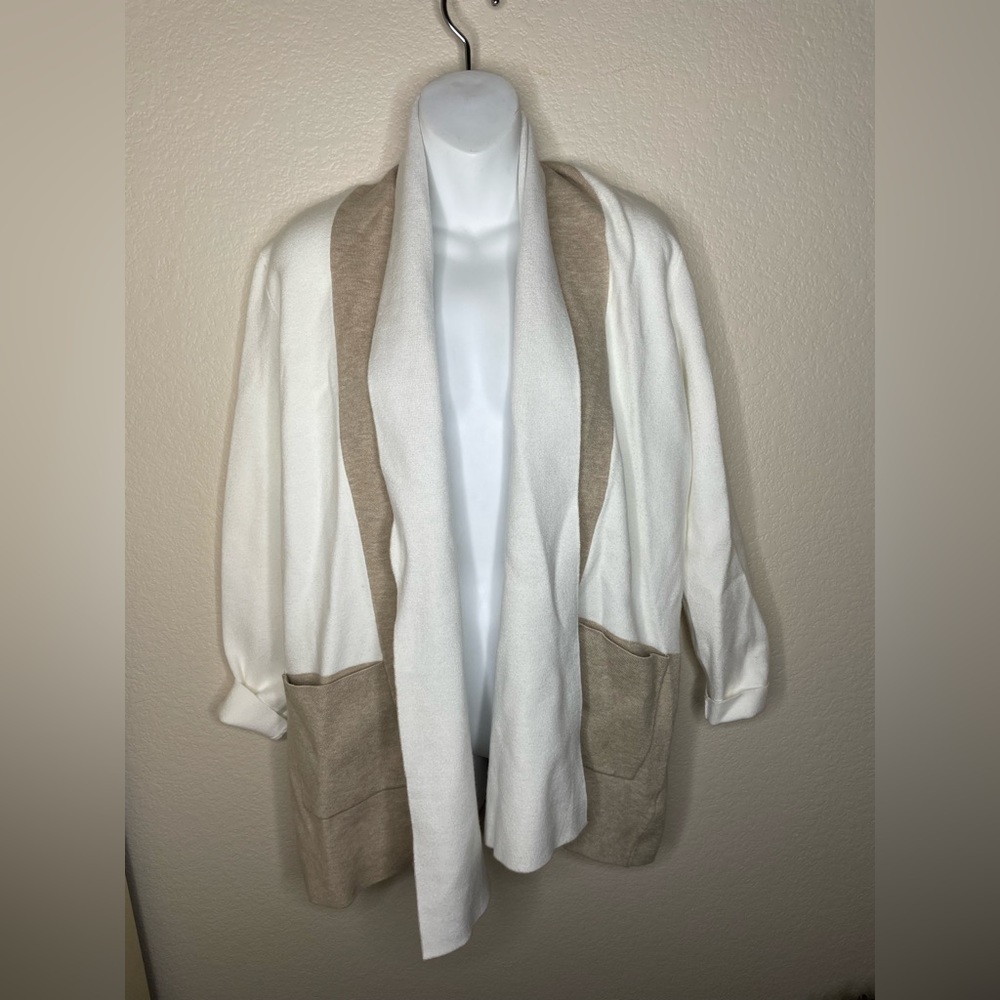 NWT Peyton Primrose Long Sleeve Open Front Longline Fall Cardigan sweater Fawn